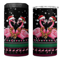 Flamingo Couple Christmas 4 in 1 Can Cooler Tumbler Xmas Holiday Patterns - Wonder Print Shop