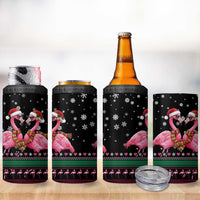 Flamingo Couple Christmas 4 in 1 Can Cooler Tumbler Xmas Holiday Patterns - Wonder Print Shop