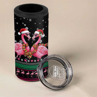 Flamingo Couple Christmas 4 in 1 Can Cooler Tumbler Xmas Holiday Patterns - Wonder Print Shop