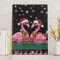 Flamingo Couple Christmas Canvas Wall Art Xmas Holiday Patterns - Wonder Print Shop