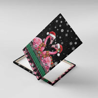 Flamingo Couple Christmas Canvas Wall Art Xmas Holiday Patterns - Wonder Print Shop