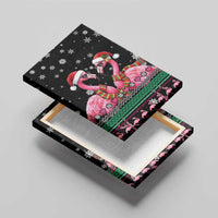 Flamingo Couple Christmas Canvas Wall Art Xmas Holiday Patterns - Wonder Print Shop