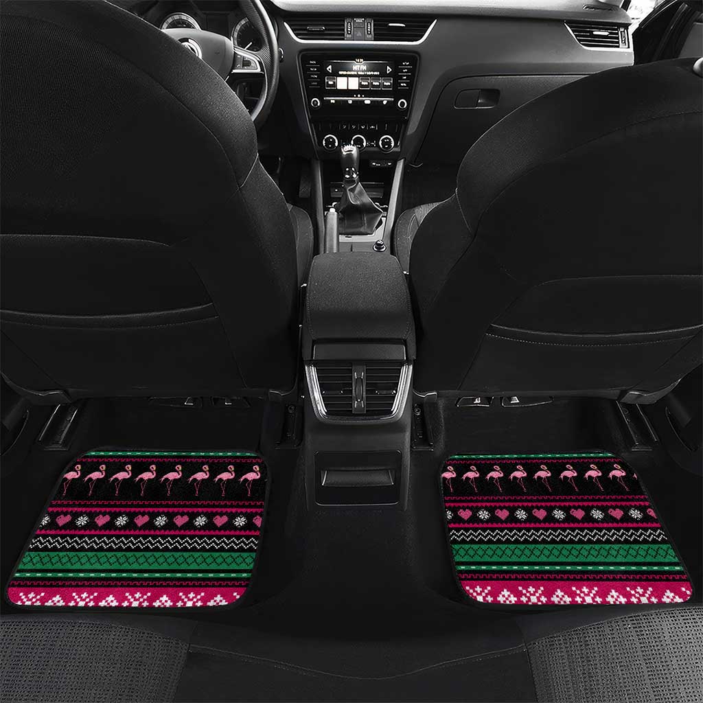 Flamingo Couple Christmas Car Mats Xmas Holiday Patterns - Wonder Print Shop