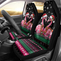 Flamingo Couple Christmas Car Seat Cover Xmas Holiday Patterns - Wonder Print Shop