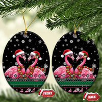Flamingo Couple Christmas Ceramic Ornament Xmas Holiday Patterns - Wonder Print Shop