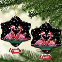 Flamingo Couple Christmas Ceramic Ornament Xmas Holiday Patterns - Wonder Print Shop