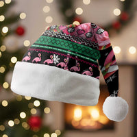 Flamingo Couple Christmas Santa Hat Xmas Holiday Patterns - Wonder Print Shop