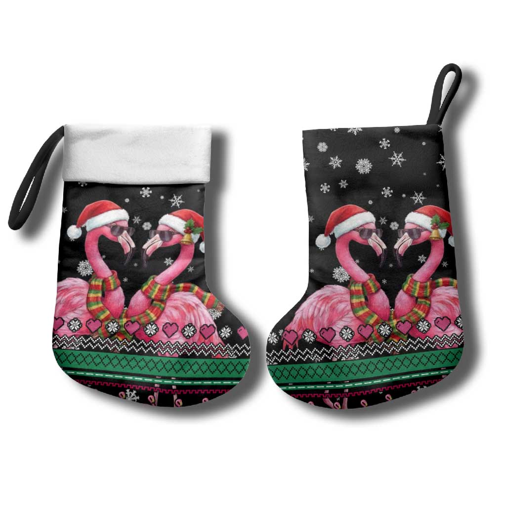 Flamingo Couple Christmas Stocking Xmas Holiday Patterns - Wonder Print Shop