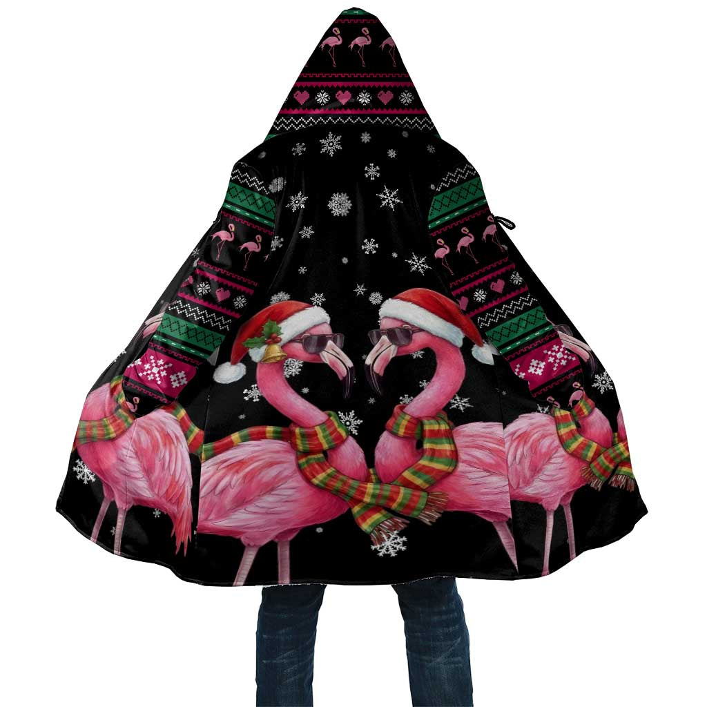 Flamingo Couple Christmas Cloak Xmas Holiday Patterns - Wonder Print Shop
