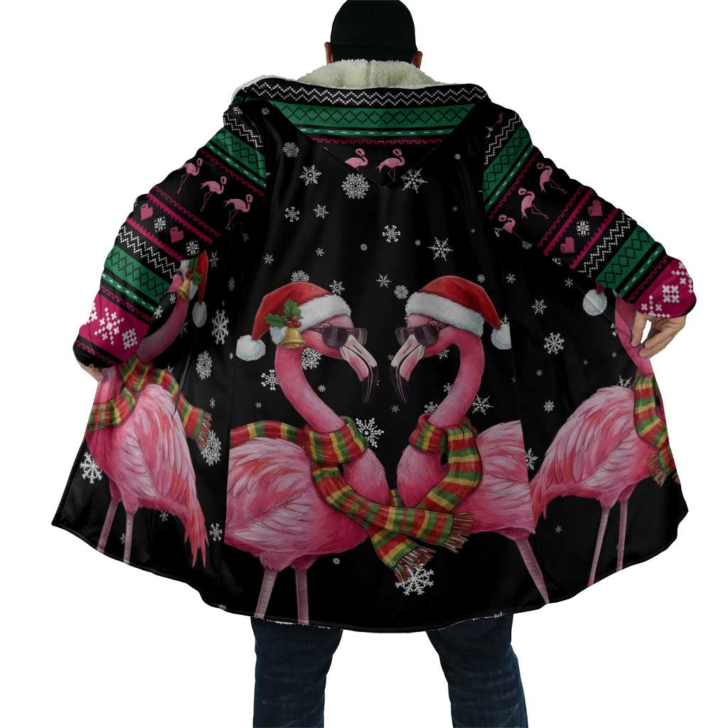 Flamingo Couple Christmas Cloak Xmas Holiday Patterns - Wonder Print Shop
