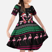 Flamingo Couple Christmas Family Matching Off Shoulder Short Dress and Hawaiian Shirt Xmas Holiday Patterns - Wonder Print Shop
