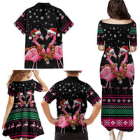 Flamingo Couple Christmas Family Matching Puletasi and Hawaiian Shirt Xmas Holiday Patterns - Wonder Print Shop