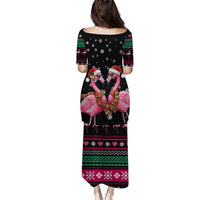 Flamingo Couple Christmas Family Matching Puletasi and Hawaiian Shirt Xmas Holiday Patterns - Wonder Print Shop