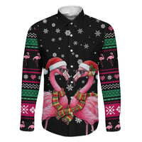 Flamingo Couple Christmas Family Matching Summer Maxi Dress and Hawaiian Shirt Xmas Holiday Patterns - Wonder Print Shop