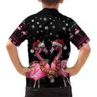 Flamingo Couple Christmas Family Matching Tank Maxi Dress and Hawaiian Shirt Xmas Holiday Patterns - Wonder Print Shop