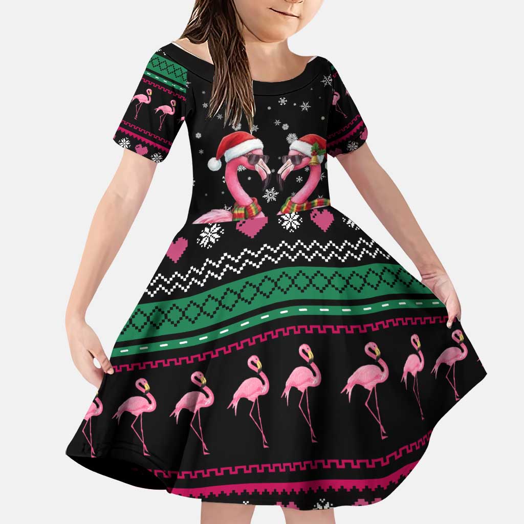 Flamingo Couple Christmas Family Matching Tank Maxi Dress and Hawaiian Shirt Xmas Holiday Patterns - Wonder Print Shop