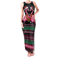 Flamingo Couple Christmas Family Matching Tank Maxi Dress and Hawaiian Shirt Xmas Holiday Patterns - Wonder Print Shop