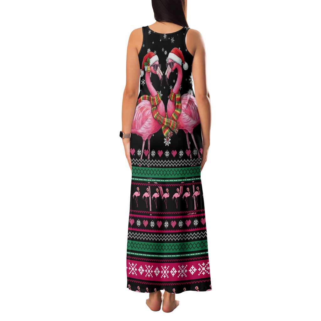 Flamingo Couple Christmas Family Matching Tank Maxi Dress and Hawaiian Shirt Xmas Holiday Patterns - Wonder Print Shop