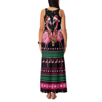 Flamingo Couple Christmas Family Matching Tank Maxi Dress and Hawaiian Shirt Xmas Holiday Patterns - Wonder Print Shop