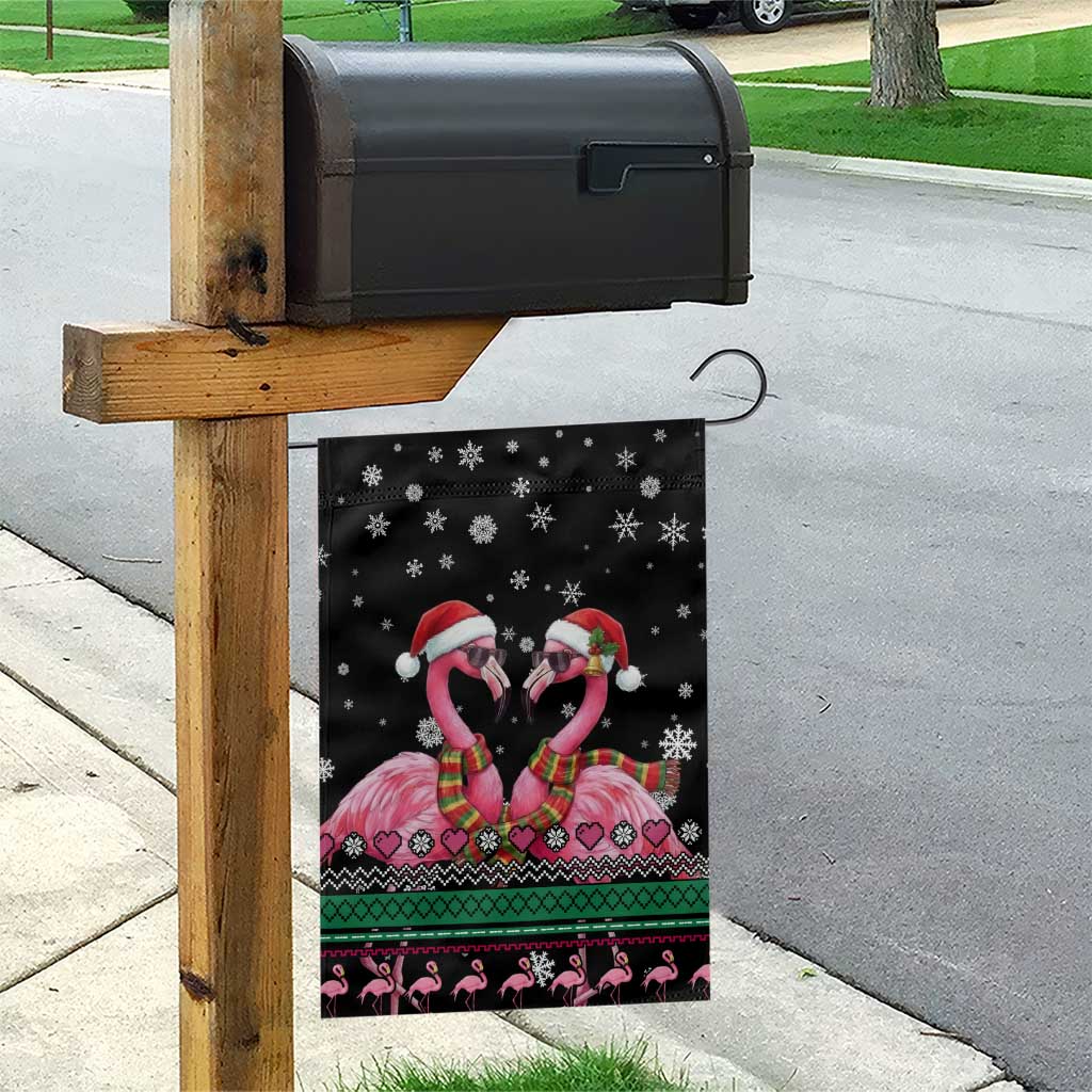 Flamingo Couple Christmas Garden Flag Xmas Holiday Patterns - Wonder Print Shop
