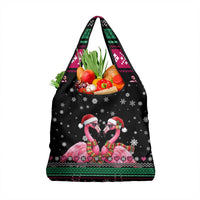Flamingo Couple Christmas Grocery Bag Xmas Holiday Patterns - Wonder Print Shop