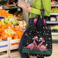 Flamingo Couple Christmas Grocery Bag Xmas Holiday Patterns - Wonder Print Shop