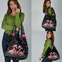 Flamingo Couple Christmas Grocery Bag Xmas Holiday Patterns - Wonder Print Shop