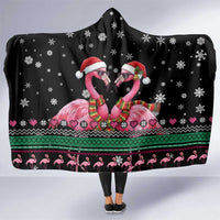 Flamingo Couple Christmas Hooded Blanket Xmas Holiday Patterns - Wonder Print Shop