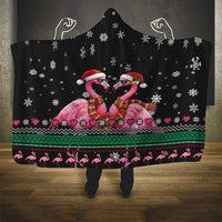 Flamingo Couple Christmas Hooded Blanket Xmas Holiday Patterns - Wonder Print Shop