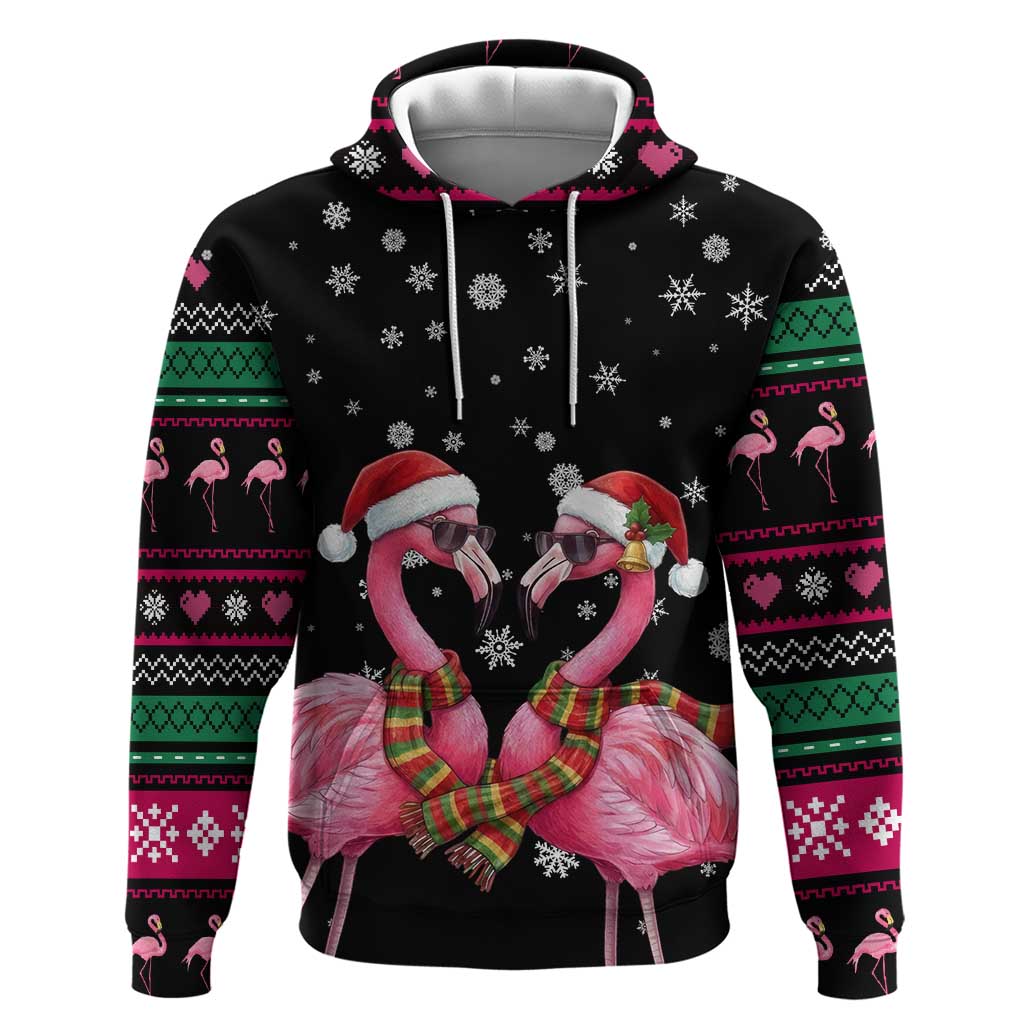 Flamingo Couple Christmas Hoodie Xmas Holiday Patterns - undefined