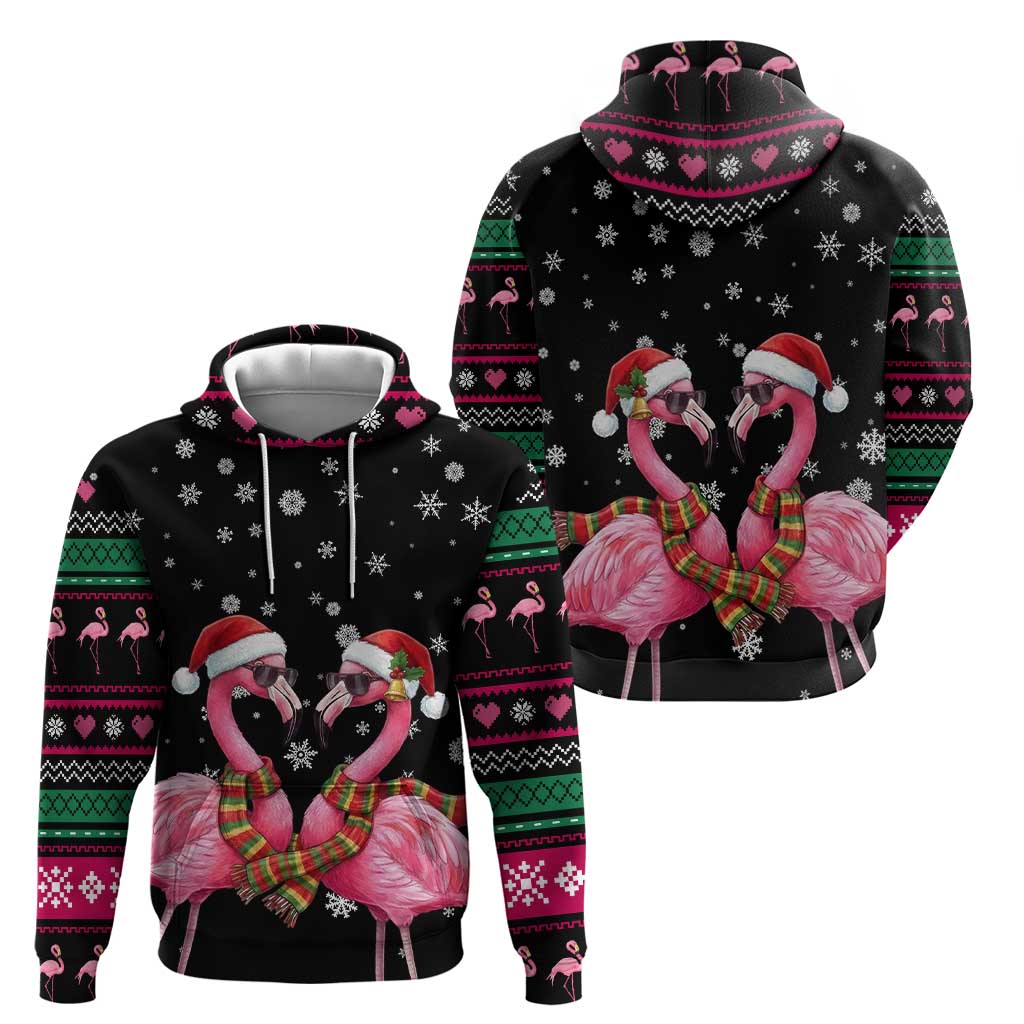Flamingo Couple Christmas Hoodie Xmas Holiday Patterns - undefined