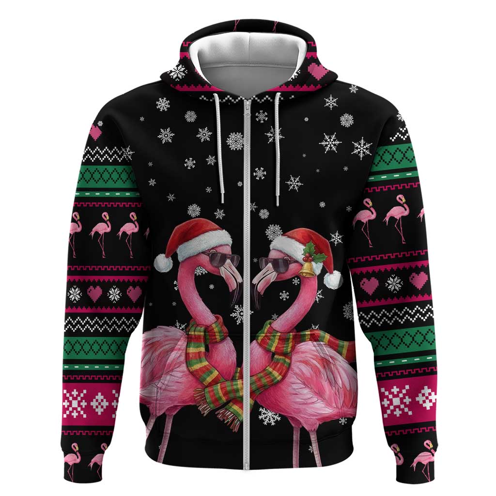 Flamingo Couple Christmas Hoodie Xmas Holiday Patterns - undefined