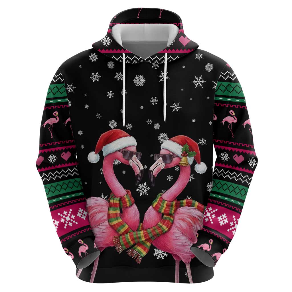 Flamingo Couple Christmas Hoodie Xmas Holiday Patterns - undefined