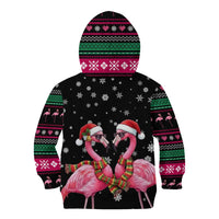Flamingo Couple Christmas Kid Hoodie Xmas Holiday Patterns - Wonder Print Shop