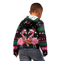 Flamingo Couple Christmas Kid Hoodie Xmas Holiday Patterns - Wonder Print Shop