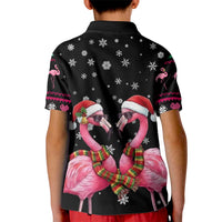 Flamingo Couple Christmas Kid Polo Shirt Xmas Holiday Patterns - Wonder Print Shop