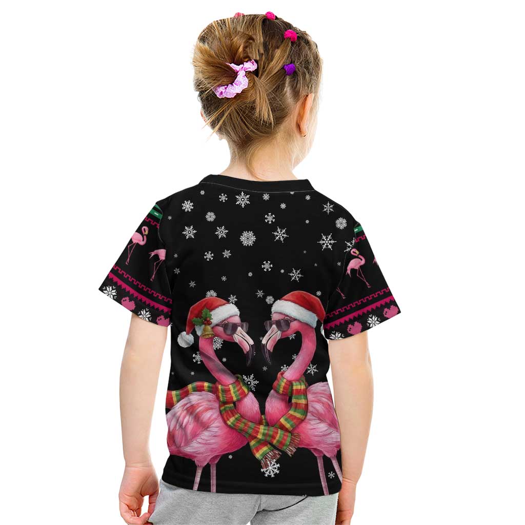 Flamingo Couple Christmas Kid T Shirt Xmas Holiday Patterns - Wonder Print Shop