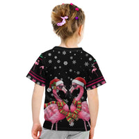 Flamingo Couple Christmas Kid T Shirt Xmas Holiday Patterns - Wonder Print Shop