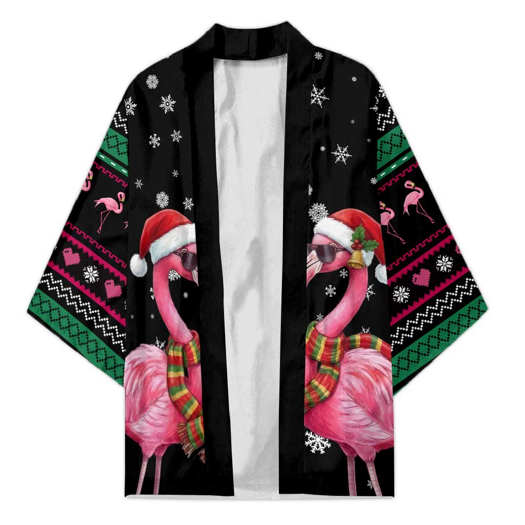 Flamingo Couple Christmas Kimono Xmas Holiday Patterns - Wonder Print Shop