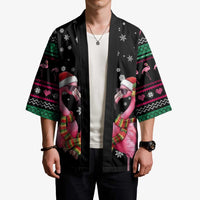 Flamingo Couple Christmas Kimono Xmas Holiday Patterns - Wonder Print Shop