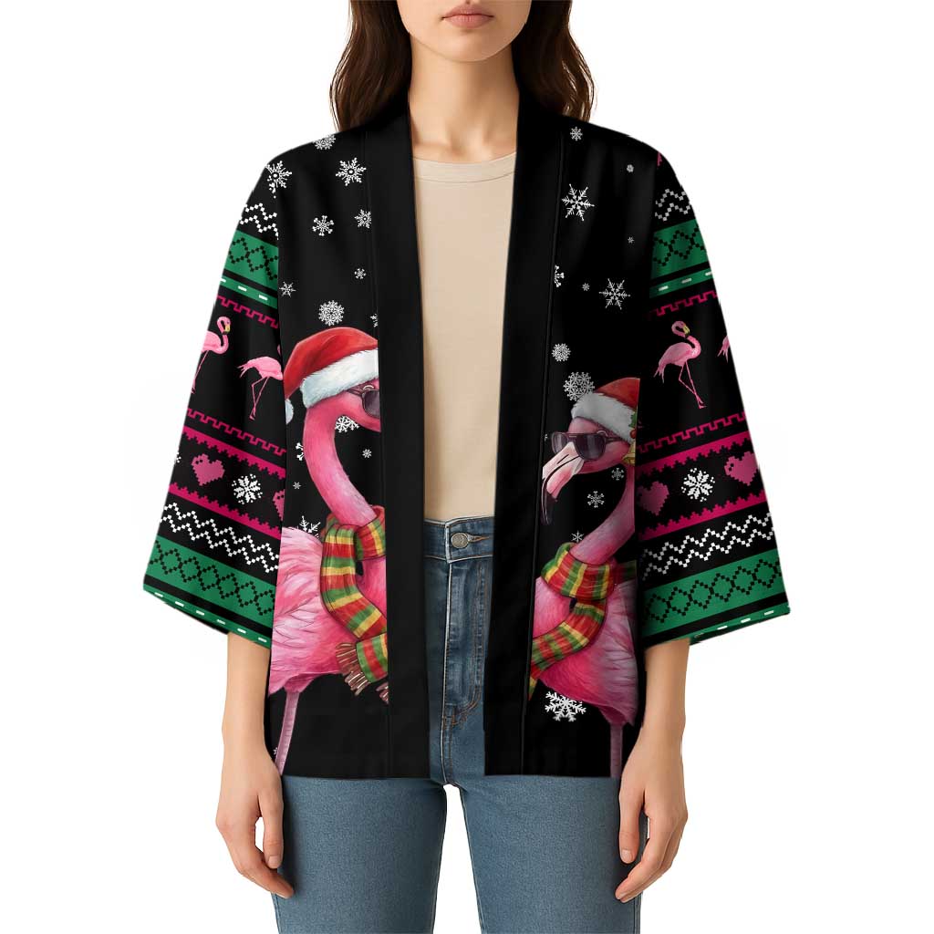 Flamingo Couple Christmas Kimono Xmas Holiday Patterns - Wonder Print Shop