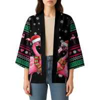Flamingo Couple Christmas Kimono Xmas Holiday Patterns - Wonder Print Shop