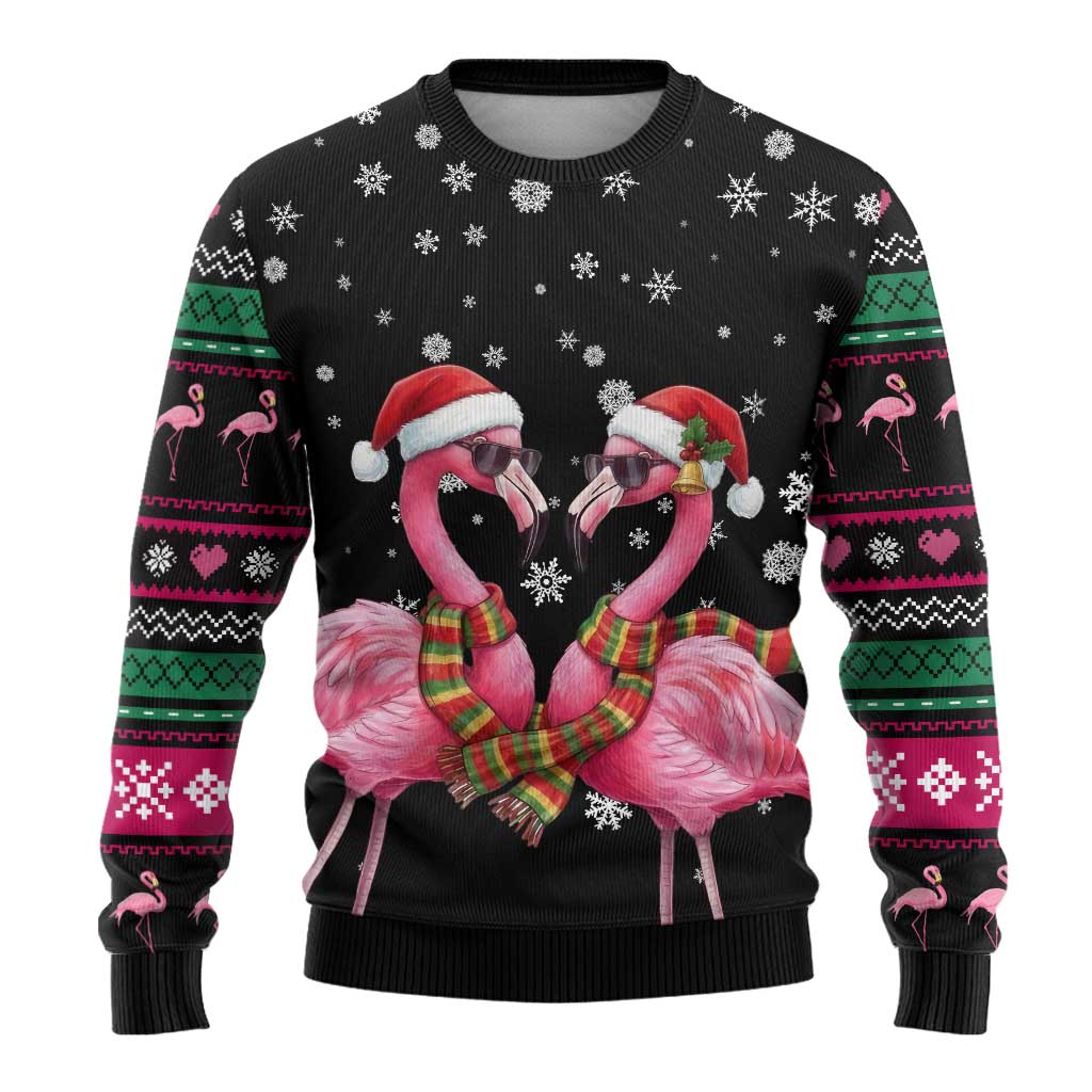 Flamingo Couple Christmas Ugly Christmas Sweater Xmas Holiday Patterns - Wonder Print Shop