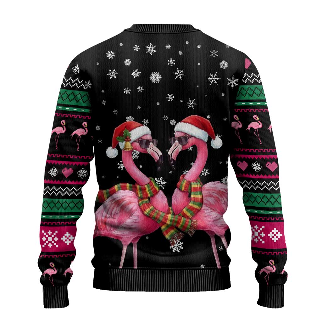 Flamingo Couple Christmas Ugly Christmas Sweater Xmas Holiday Patterns - Wonder Print Shop