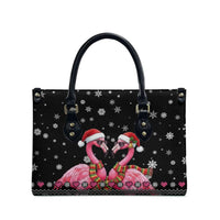 Flamingo Couple Christmas Leather Bag Xmas Holiday Patterns - Wonder Print Shop