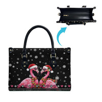 Flamingo Couple Christmas Leather Bag Xmas Holiday Patterns - Wonder Print Shop