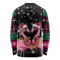 Flamingo Couple Christmas Long Sleeve Shirt Xmas Holiday Patterns - Wonder Print Shop