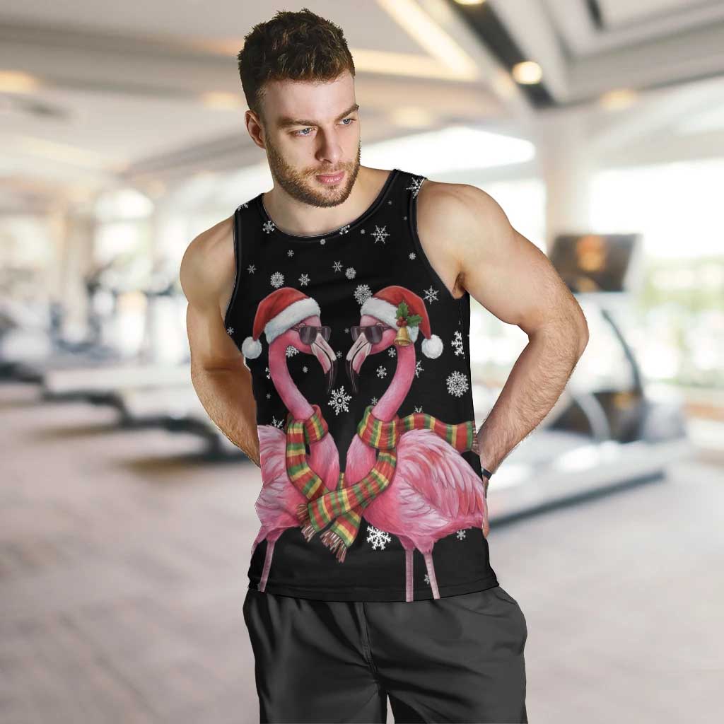 Flamingo Couple Christmas Men Tank Top Xmas Holiday Patterns - Wonder Print Shop