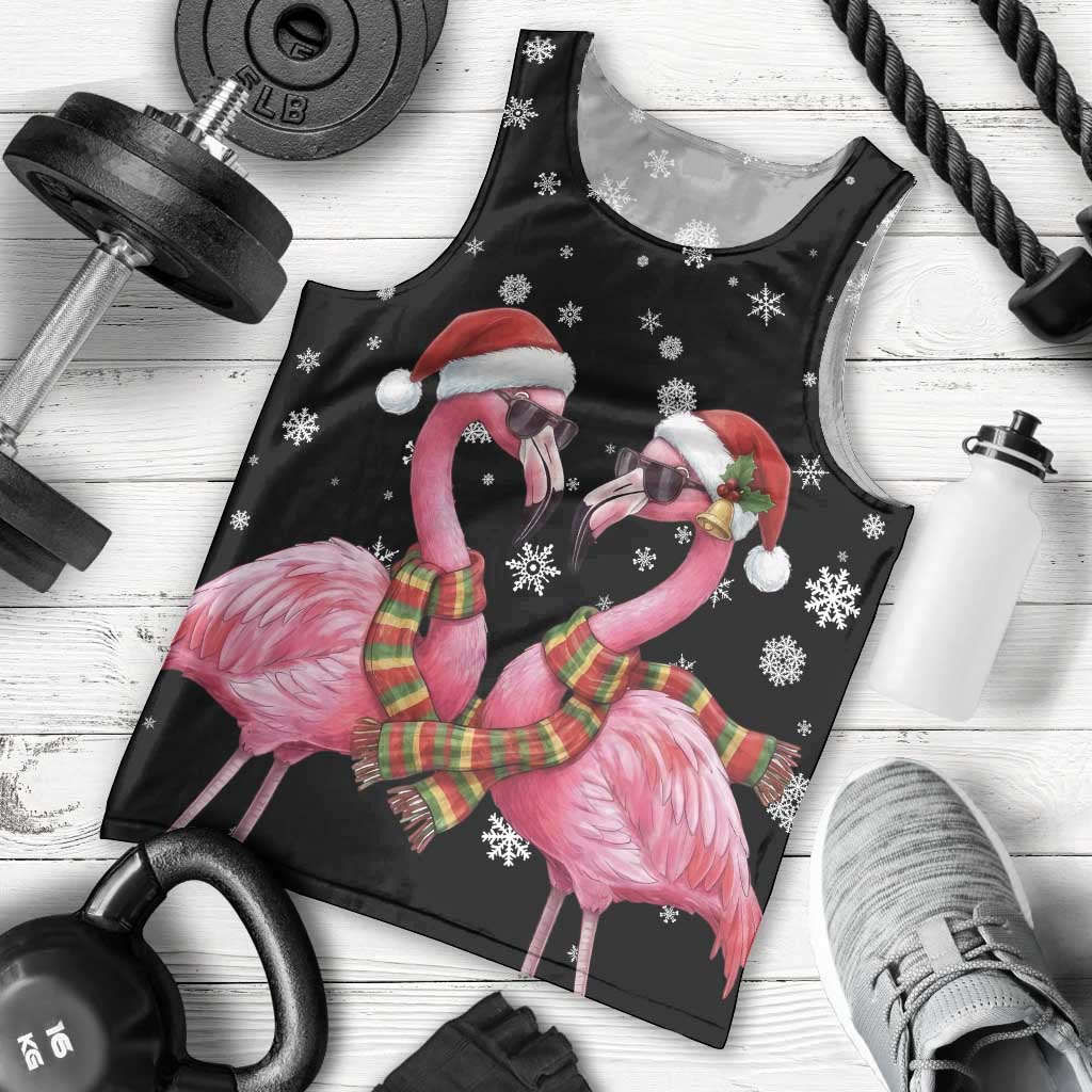 Flamingo Couple Christmas Men Tank Top Xmas Holiday Patterns - Wonder Print Shop