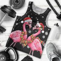 Flamingo Couple Christmas Men Tank Top Xmas Holiday Patterns - Wonder Print Shop
